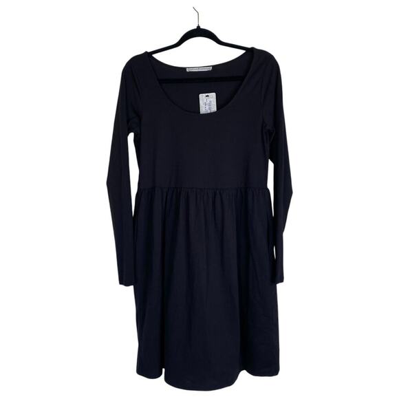 PERUVIAN CONNECTION Black Lacemaker Pocket Dress Long Sleeves NWT New Size XS - Picture 1 of 6
